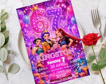 K Pop Demon Hunters Birthday Invitation: Editable Canva Template (Digital Download)