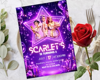 K Pop Demon Hunters Birthday Invitation, Kpop Birthday Invitation template, Kids Birthday Invite Anime Party Invite (Digital Download)