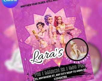 Kpop Demon Hunters Birthday Invitation | Anime Theme (Printable Card)