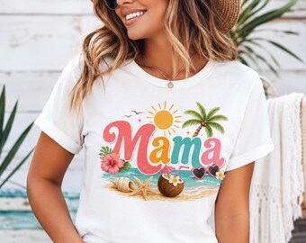 Mama PNG, Summer Beach Mama PNG, Tropical Mama Sublimation Design, Summer Vacation Shirt PNG, Mom Life Summer Clipart, Instant Download