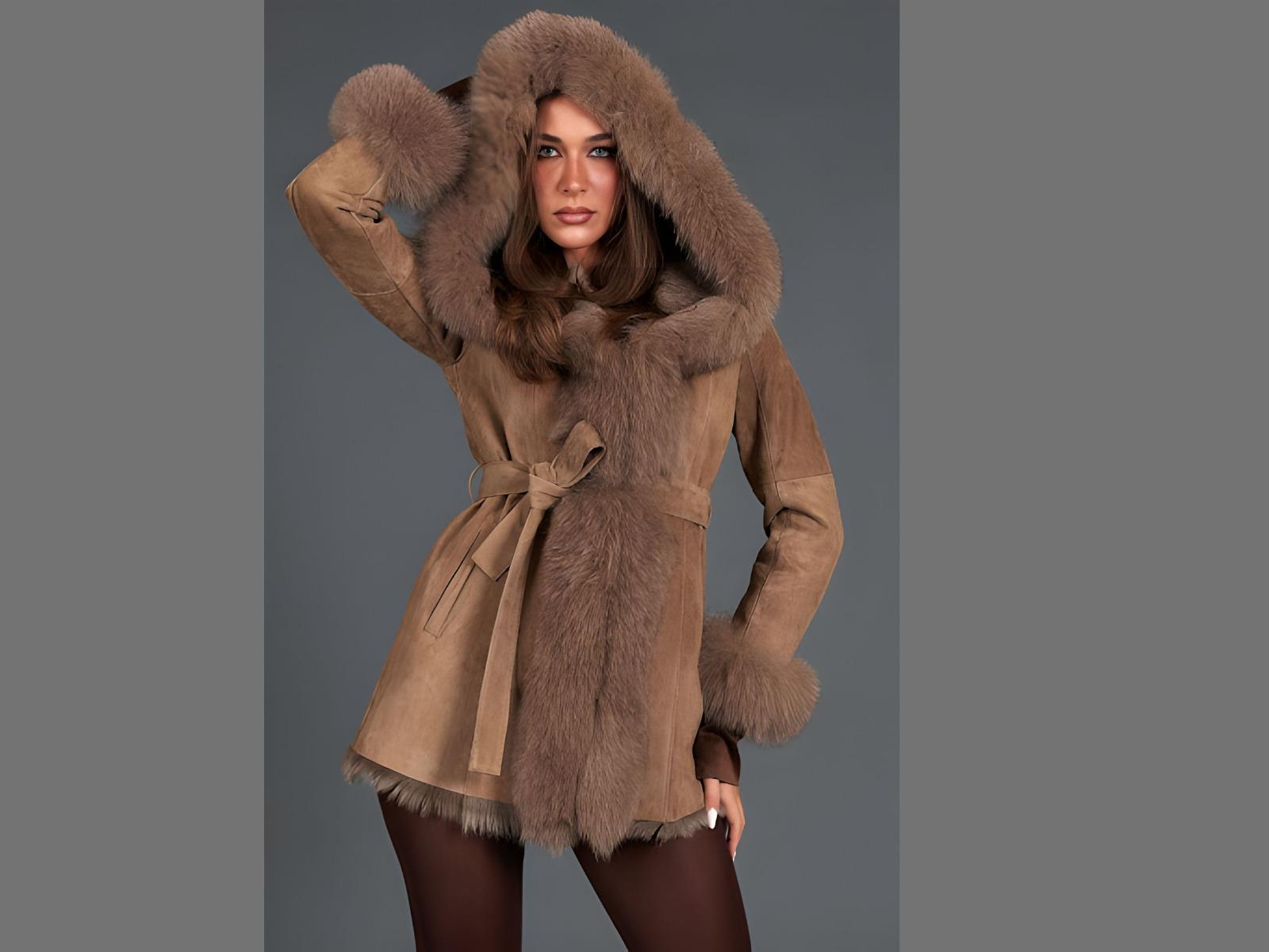 Giacca Donna In Finta Pelle Scamosciata | Bomber Corto | Autunno/Inverno | Manica Lunga | Aperta Davanti