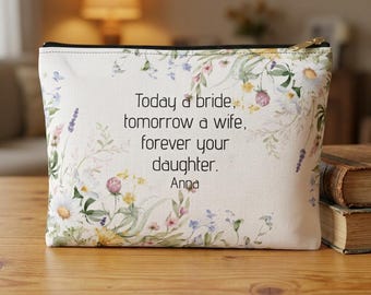 Mother of the Bride Accessory Pouch, Gift from Bride, Wedding Keepsake Bag