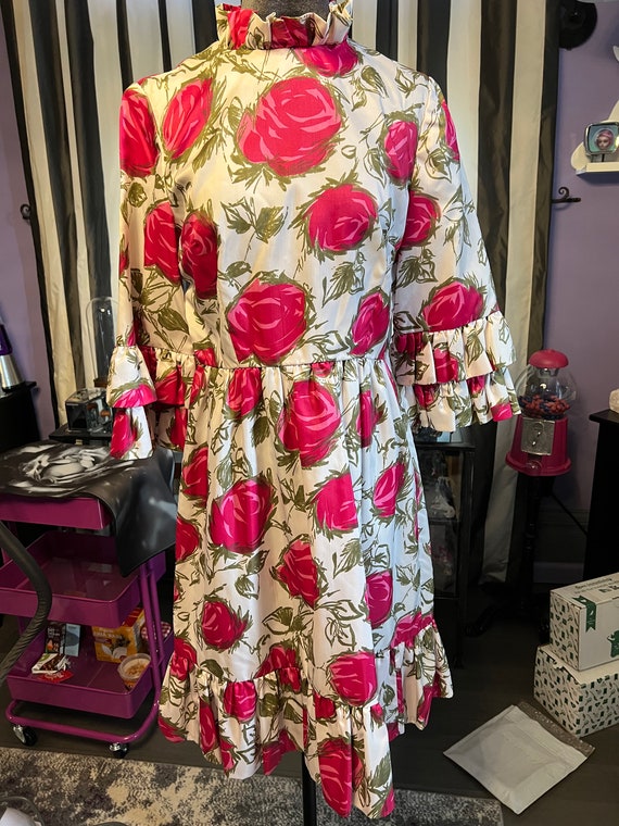 Vintage Handmade 80's Pretty Pink Roses Dress