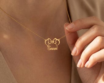 Dainty Minnie Mouse Necklace for Kids, Custom Mickey Name Pendant, Personalized Disney Jewelry, Disneyland Gift, Gift for Gir