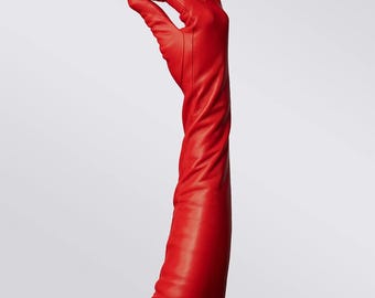 Soft Leather Opera Gloves, Elegant Evening Formal Winter Fashion