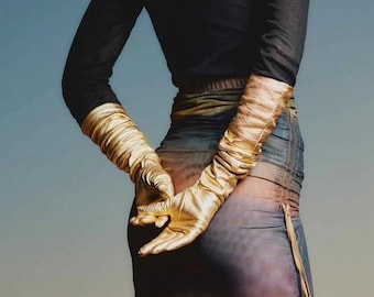Women Elegant and Classic Long Leather Gloves, Opera Gloves, Fashion Gloves, Evening Gloves, Winter Gloves, Formal Gloves, Gift for Her