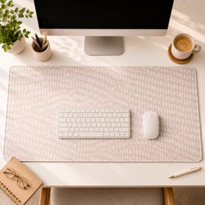 Beige Abstract Desk Mat, Minimalist Mouse Pad, Non-Slip Gaming Surface