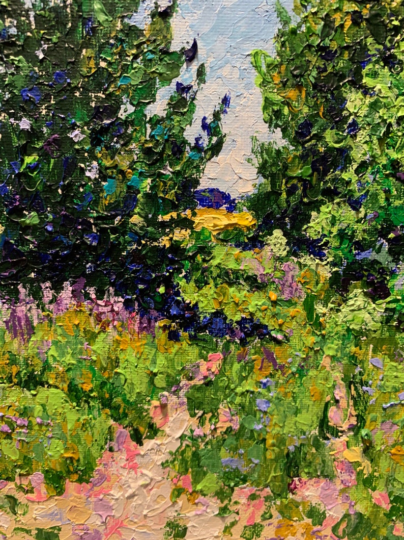 Original Acrylic Impasto Painting \u201cThe Yellow Field\u201d 9x12