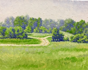Original Impressionist style oil painting 'Dusty Road'
