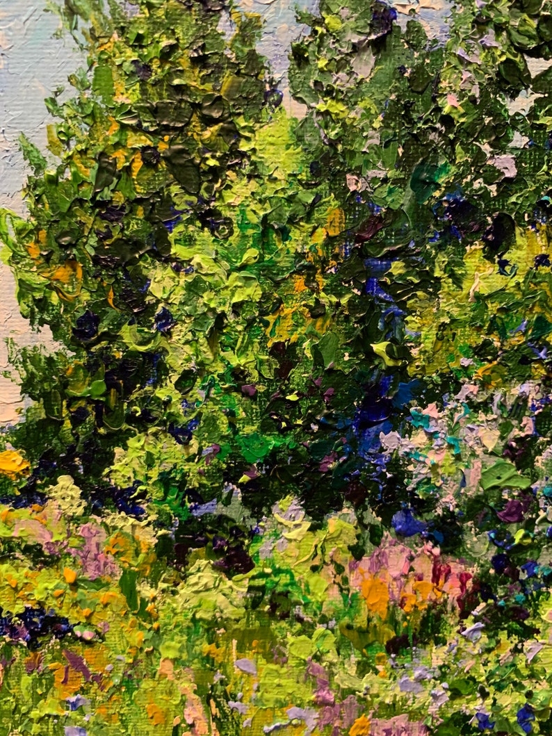 Original Acrylic Impasto Painting \u201cThe Yellow Field\u201d 9x12