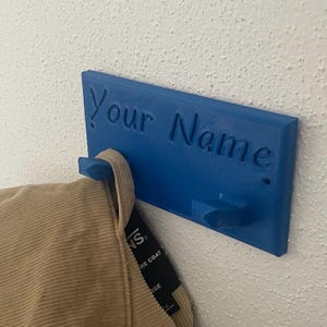 Personalized Name Coat Rack – 3D Printed Wall Hooks 2 Hooks Custom Kids Room Gift Family