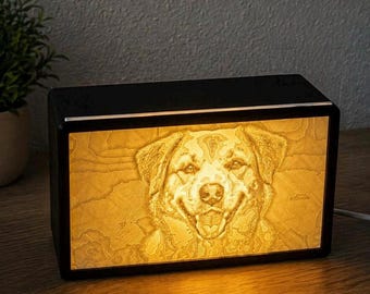Personalized Lithophane Lamp with Photo – 3D Printed Night Light, changeable Picture – Custom Gift for Couple, Family, Birthday, Memory Lamp