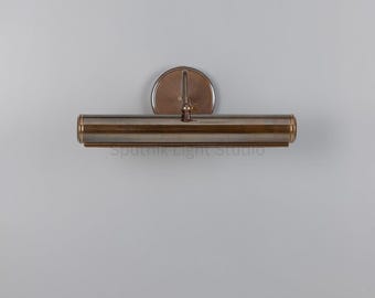 Antique Brass Picture Light – Mid Century Art & Mirror Wall Lamp – Gallery Painting Light