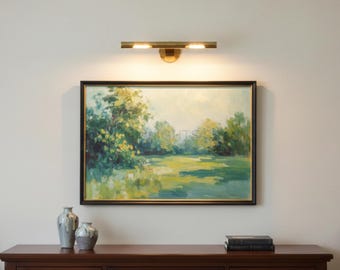 Mid Century Brass Picture Light | Modern Linear Wall Sconce | Vintage Style Art & Mirror Light