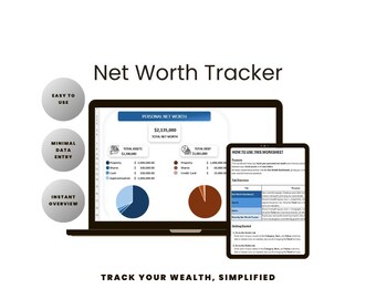 Net Worth Tracker Spreadsheet | Easy Personal Finance Excel Template | Budget & Wealth Tracker