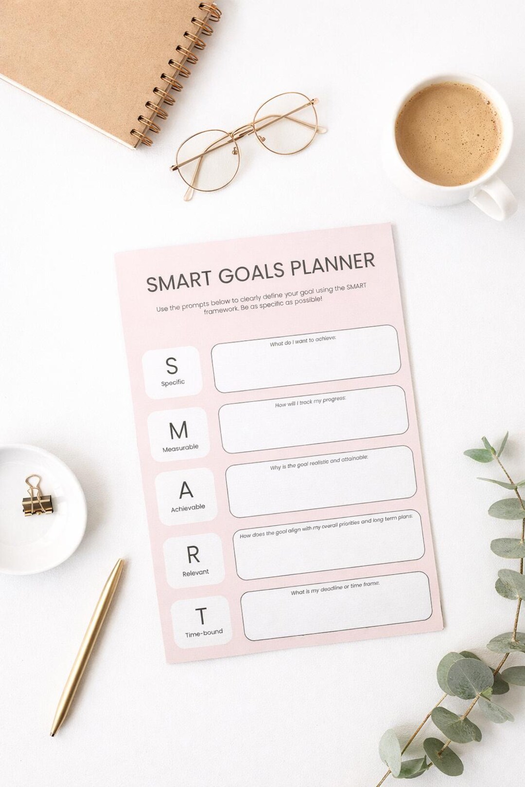 SMART Goals Planner Printable | A4 Goal‑setting Templates ...