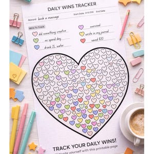 Daily Habit Builder Coloring Sheet | Motivation & Mindfulness Tracker | Printable Color‑In PDF