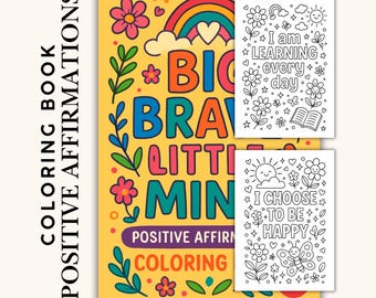 Positive Affirmations Coloring Book for Kids | Confidence & Self-Esteem Coloring Pages | 30-Page Printable PDF