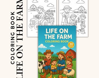 Farm Life Coloring Book | 30 Animal Pages (Digital Download)