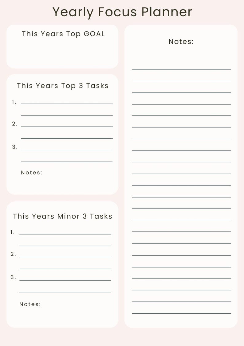 A4 Focus Planner Bundle | Daily, Weekly, Monthly, Quarterly & Yearly ...