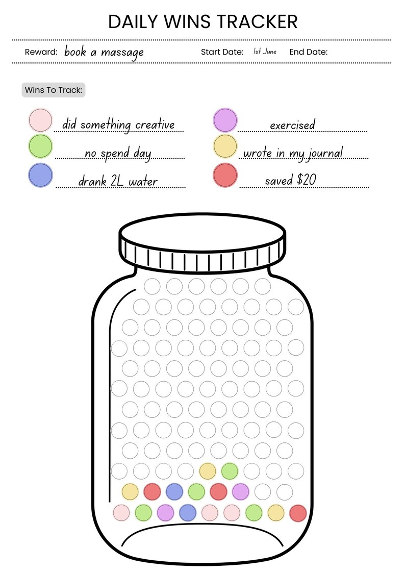 Small Daily Wins Tracker Printable Bundle | Habit Builder | Motivation ...