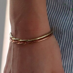 Handmade Twisted Copper Cuff Bracelet, Stackable Brass Cuff