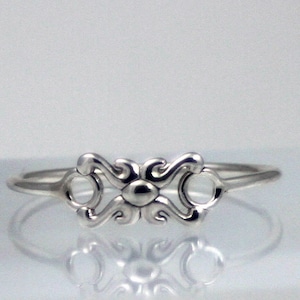 Dainty Sterling Silver Ring, Handmade Boho Pinky Ring