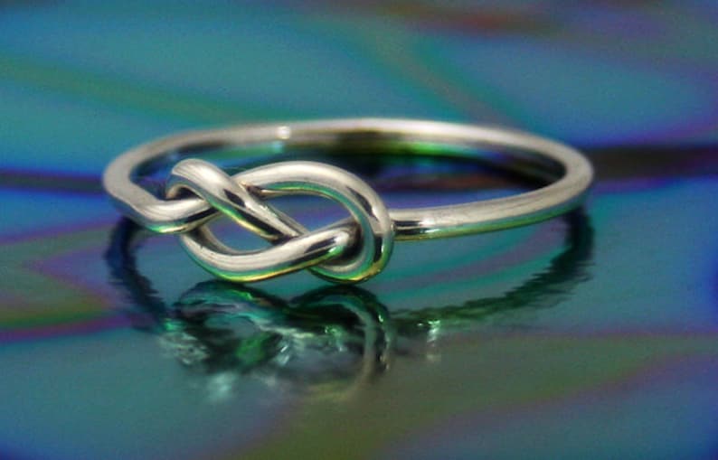 Sterling silver infinity knot ring silver nautical knot ring Etsy