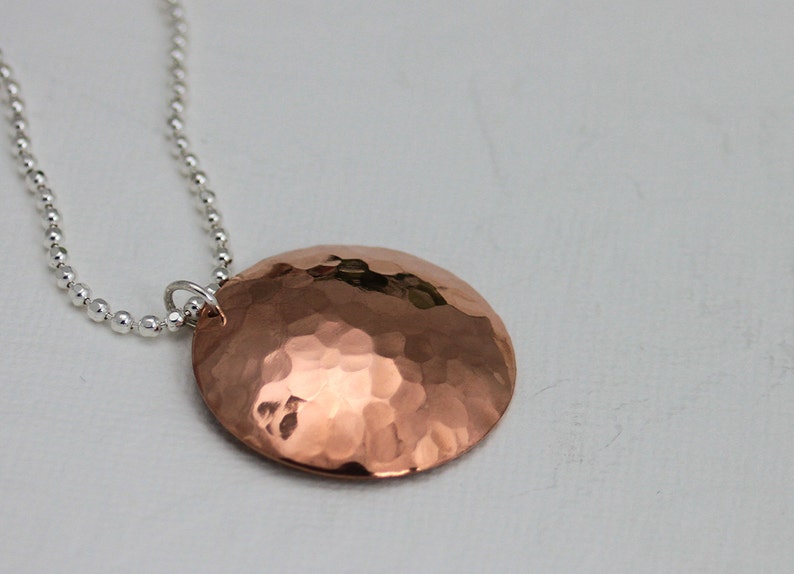 Sparkly Copper dome necklace handmade hand hammered copper Etsy