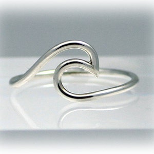 Handmade Sterling Silver Wave Ring, Nautical Jewelry