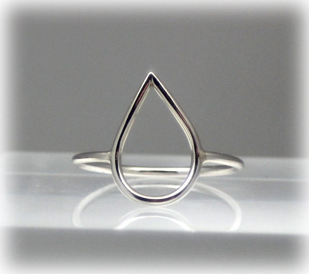 Sterling silver teardrop ring teardrop ring silver ring eco Etsy