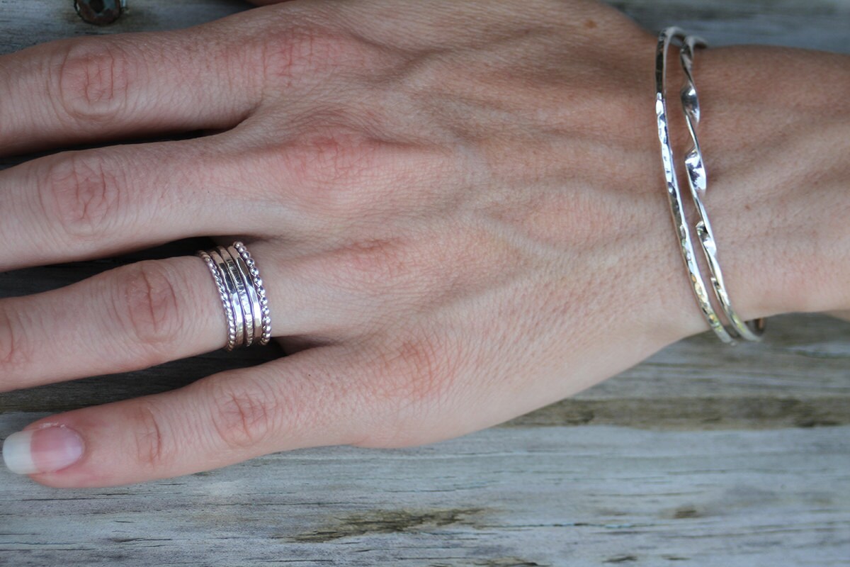 Stackable Rings Stacking Silver Eco Friendly Handmade | Etsy
