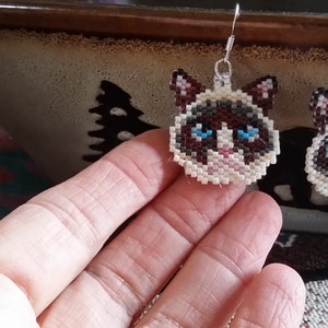 New to shop  Cat Beaded Earrings