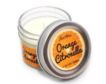 Vela de citronela naranja