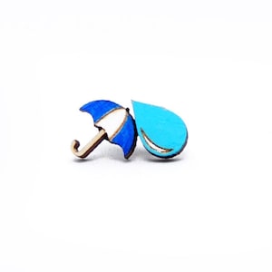 Umbrella and Rain Drop Earrings