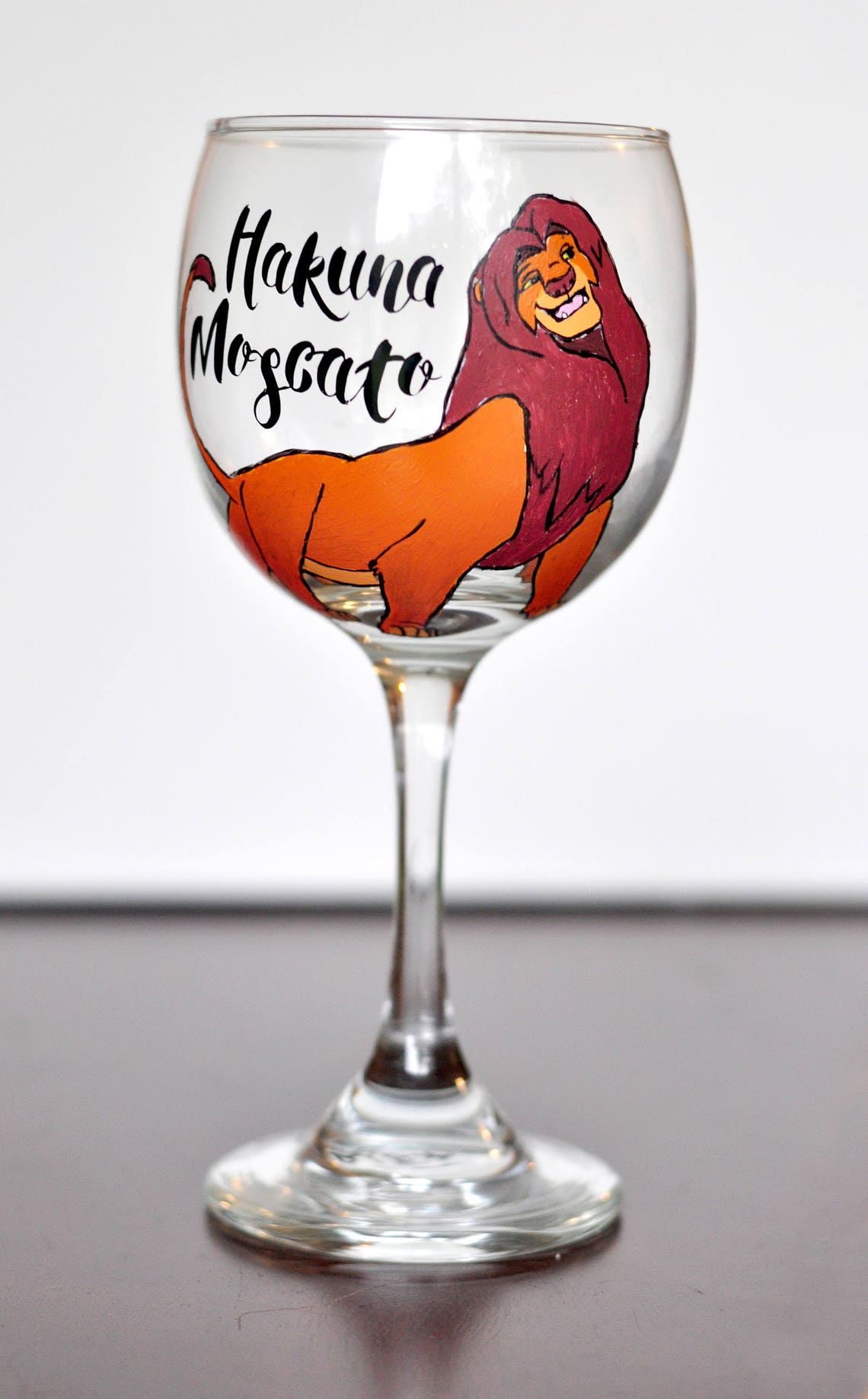 Hakuna Moscato Lion King Simba Disney Wine Glass Etsy