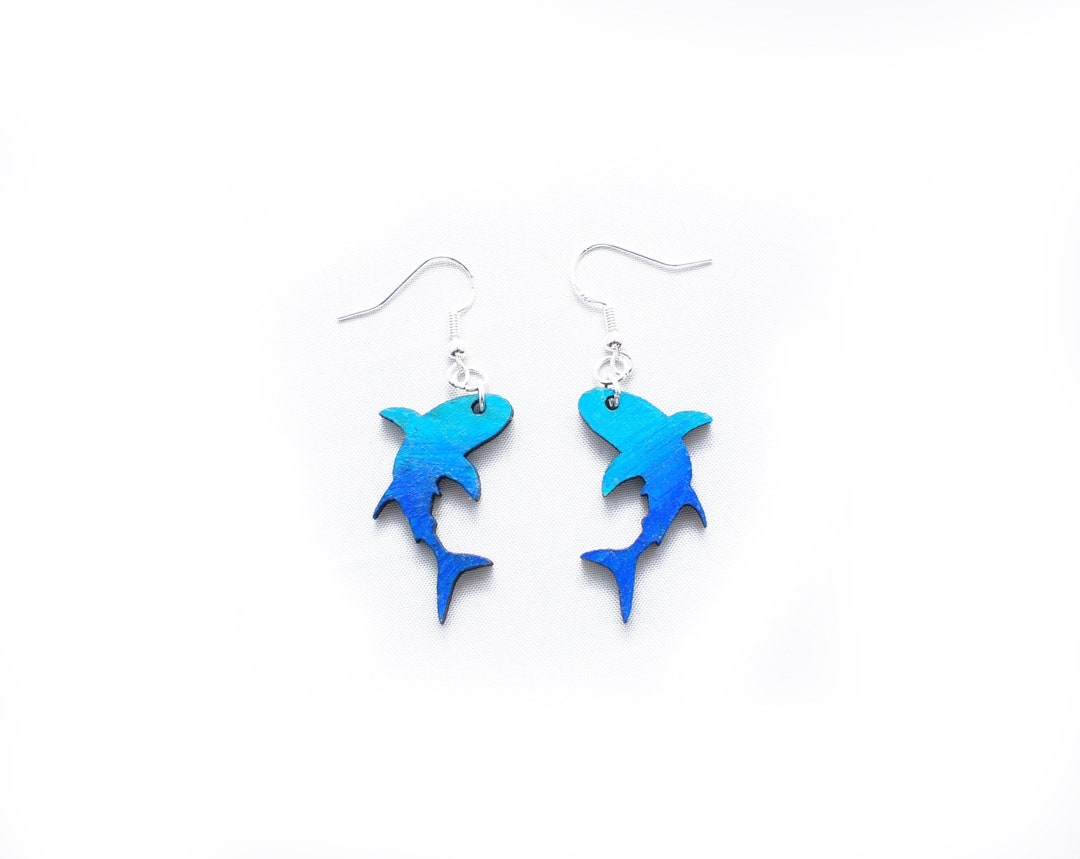Shark Dangle Earrings - Etsy