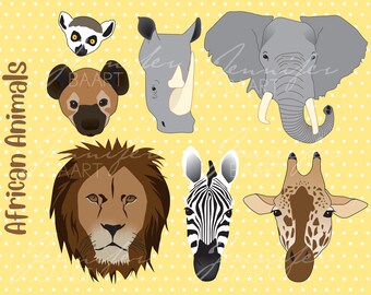 African Animals Graphics Cute Clip Art