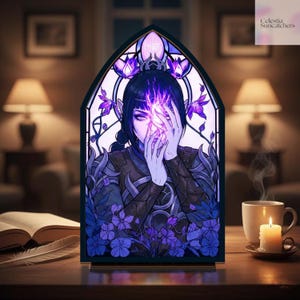 Shadowheart Baldurs Gate 3 solfångare ljusstake, Cleric of Shar bokhörna, Mörk Justiciar dekor, BG3 spelgåva, Guds favoritprinsessa