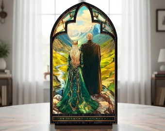 Aelin Book Nook, Throne of Glass Book Nook Suncatcher Candler Holder, Dark Romance Fantasy Bookshelf Insert Decor Gift, Book Nook Decor