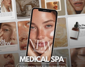 Plantillas de Instagram para Medspa: relleno de labios, bótox, peelings químicos y cuidado de la piel.