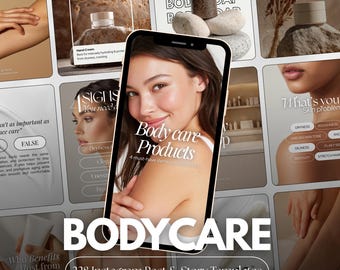 Plantillas de Instagram para cuidado corporal, plantillas de Canva para Instagram de marcas de belleza