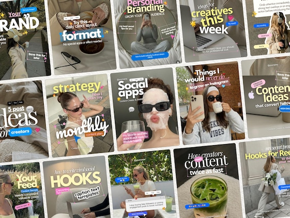 Social Media Manager Canva Templates | Editable Post, Story, Carousel Kit (Digital Download)
