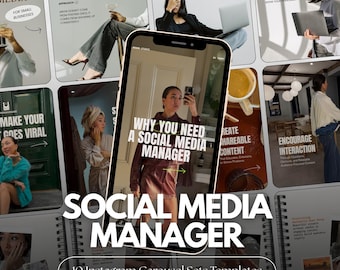 Plantillas de carrusel para gestores de redes sociales para agencias de marketing y profesionales independientes / Plantillas de Canva para Instagram