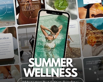Plantillas de Instagram para el bienestar veraniego: ideales para coaches, marcas de autocuidado y estilo de vida / Plantillas de Canva para Instagram