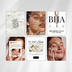 Skincare Instagram Templates for Moisturizer, Sunscreen, Serum & Cleanser Brands | Canva Templates image 2