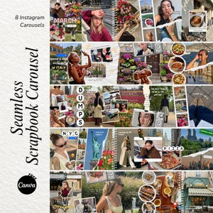 Modelli di carosello senza soluzione di continuità per album di ritagli per Instagram / Modelli Canva
