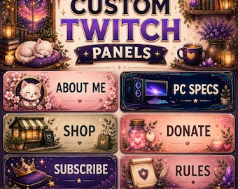 Custom Twitch Panels | Cozy Twitch Panels | Personalized Stream Panels | About Me Panels | Stream Graphics | Custom Twitch Graphics