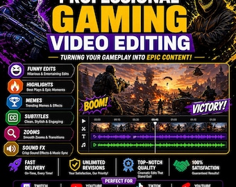 Custom Gaming Video Edit Services | Twitch Stream Highlights | Montage Editor | Tiktok Reels Youtube Shorts