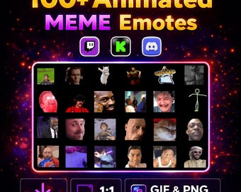 100+ Animated Meme Emotes Pack for Streamers | Twitch, Discord, YouTube (GIF PNG)